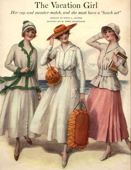 Evolution of Women's Fashion, 1916 1916 Fashion, Women In Dresses, Fashion 1910, 1910s Fashion, Fashion Illustration Vintage, Three Women, 20th Century Fashion, Look Retro, Motif Vintage