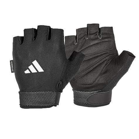 adidas Essential Adjustable Fingerless Gloves for Men and Women - Padded Weight Lifting Gloves - Adjustable Wrist Straps for Tailored, Secure Fit Running Gloves, Exercise Activities, Ring Pulls, Weight Lifting Gloves, Hand Protection, Gym Gloves, Gloves For Men, Workout Gloves, Training Gloves