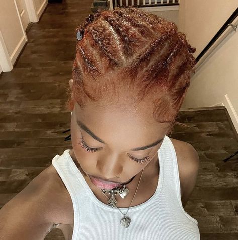 Twa Braids Short Natural Hair, Braided Hairstyles For Short 4c Natural Hair, Twa Braided Hairstyles, Twa Cornrows Short Hair, Dyed Cornrows, Twa Braids, Cornrow Hairstyles With Natural Hair, Natural Hair Cornrow Styles, Hair Styles Aesthetic