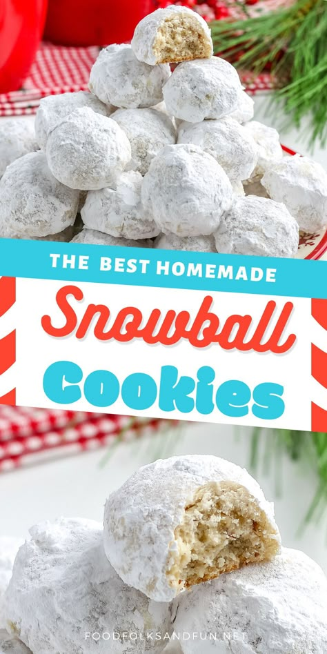 Snowball Cookie, Powdered Sugar Cookies, Snowballs Recipe, Pecan Snowballs, Pecan Snowball Cookies, Snowball Cookie Recipe, Xmas Baking, Easy Christmas Cookie Recipes, Snowball Cookies