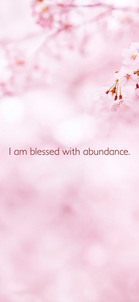 I am blessed with abundance. 

From the I am app: https://iamaffirmations.app/download I Am Blessed Wallpaper, Blessed Wallpaper, Spiritual Vibes, Money Vision Board, Happy Wallpaper, Blessed Quotes, I Am Blessed, Vision Board, Affirmations