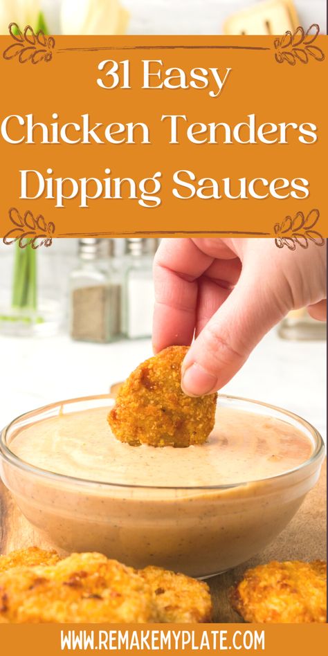 31 Best Chicken Tenders Dipping Sauce Recipes Chicken Tenders Dipping Sauce, Chicken Nugget Dipping Sauce, Chicken Nuggets Sauce, Best Sauce For Chicken, Dipping Sauce Recipes, Easy Chicken Tenders, Best Chicken Tenders, Homemade Chicken Tenders, Easy Peanut Sauce