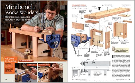 Mini Workbench Works Wonders - FineWoodworking Mini Workbench, Fine Woodworking Project, Workbench Designs, Woodworking Shop Plans, Diy Workbench, Workbench Plans, Strong Words, Shop Storage, Shop Plans