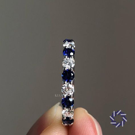 Sapphire and diamond band