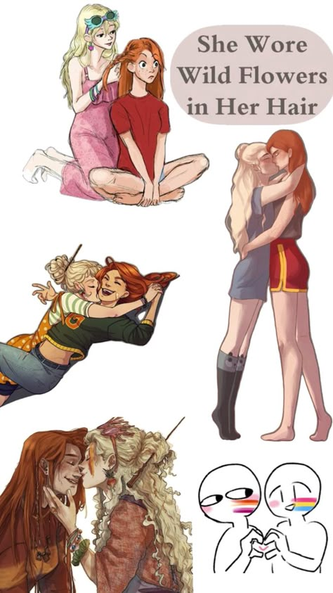 Luna And Harry Fan Art, Ginny X Luna Fanart, Linny Fanart, Ginny X Luna, Luna Lovegood Ravenclaw, Luna X Ginny, Luna Ginny, Luna Butterfly Diaz, Luna Lovegood Art