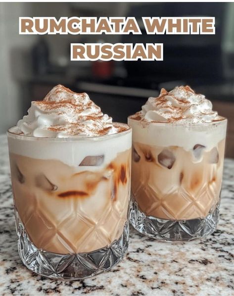 Rum Chata White Russian, Rumchata White Russian, Rumchata Drinks, Rum Chata, Bartender Drinks Recipes, Cooking With Wine, Bartender Drinks, Coffee Liqueur, Cream Liqueur