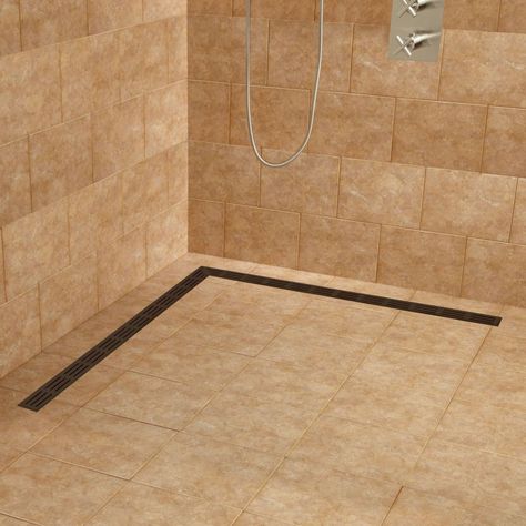 Slim And Modern Shower Drain Systems For The Minimalist In You Shower Drain Ideas, Linear Shower Drain, Walk In Shower Designs, Linear Drain, Shower Drains, Luxury Shower, Shower Pan, Bathroom Remodel Shower, Modern Shower