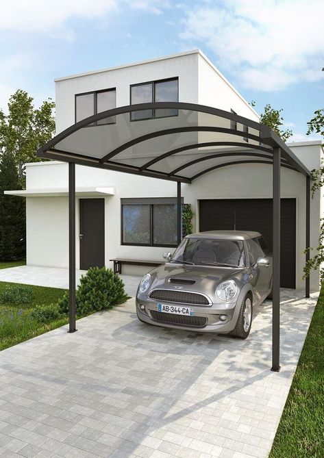 Carport Aluminium, Parking Shed, Carport Design, Car Porch Design, Building A Carport, Modern Carport, Car Ports, Car Shed, Pergola Carport