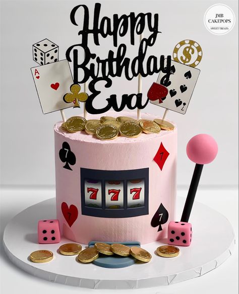 Casino Bday Cake, Casino 21st Birthday Cake, Vegas Cakes Birthday, Vegas Birthday Ideas, Casino Cake Ideas, 55 Birthday Ideas For Women, Casino Birthday Cake, Casino Theme Cake, Vegas Birthday Cake