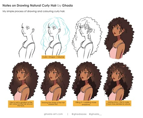 Ghada 💕غادة on Twitter: "Some notes on drawing curly hair, I hope this will be somewhat helpful 🙏🏽❤️… " Hairstyles Drawing Reference, Hair References Drawing, Afro Hair Drawing, Drawing Curly Hair, Hairstyles Drawing, Curly Hair Drawing, Makeup Hacks Beauty Secrets, Curly Hair Tutorial, Hair Sketch