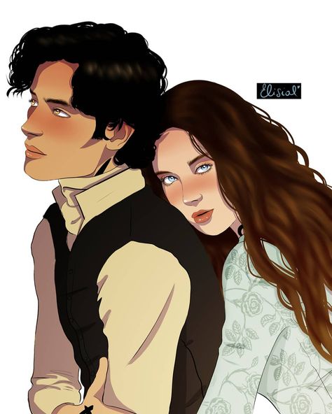 Elisial (@elisial_art) posted on Instagram: “"Of course I adore Jamie, but he’s been dreadful lately, ever since he fell in love.” - After Cordelia and Alastair, another couple of…” • Feb 4, 2021 at 10:00pm UTC Chain Of Gold Fanart, Lucie Herondale, James Herondale, Shadowhunter Academy, Shadowhunters Series, Clockwork Princess, Cassie Clare, Clockwork Angel, Cassandra Clare Books