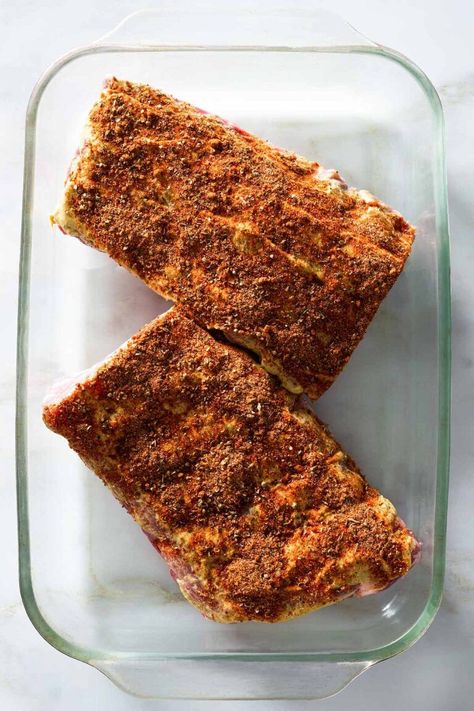 Mustard Rib Rub Ribs With Mustard Rub, Mustard Rub For Ribs, Pork Belly Rub, Spice Rub For Ribs, Rub For Pork Ribs, Rib Rub Recipe, Baby Back Pork Ribs, Ribs In Oven, Warm Potato Salads