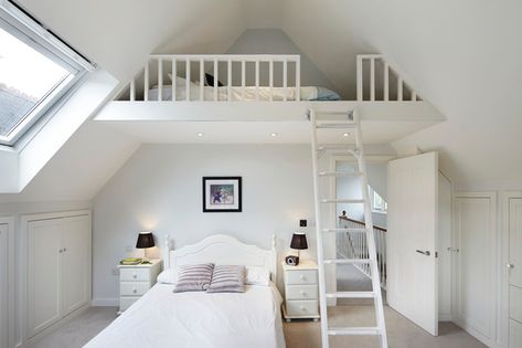 Small Attic Bedroom, Bedroom Design Diy, Budget Bedroom, Attic Bedrooms, Attic Renovation, Attic Remodel, Sleeping Loft, Attic Bedroom