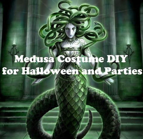 Medusa Costume DIY for Halloween and Parties Diy Medusa Costume Outfit, Medusa And Stone Costume, Medusa Costume Outfit, Diy Medusa Costume, Medusa Cosplay, Medusa Headpiece, Medusa Costume, Costume Diy, Monster Can