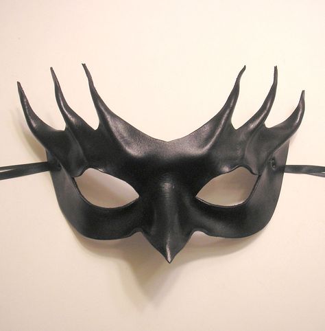 Black Leather Mask 6 by teonova Black Fantasy Eye Mask, Black Masquerade Mask Vivo Masks, Luxury Black Elegant Masks, Adjustable Black Fantasy Mask, Gothic Masquerade Eye Mask, Leather Mask, Hand Molding, Masks Masquerade, Black Leather