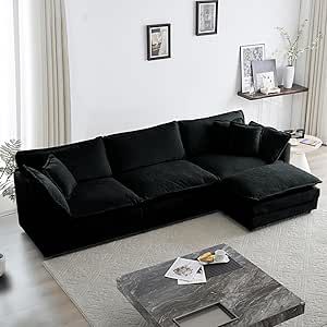 Cloud Couches, Cloud Couch, U Shaped Couch, Couch For Living Room, Couch With Ottoman, Foot Rest Ottoman, Modular Couch, Sectional With Ottoman, Chenille Sofa