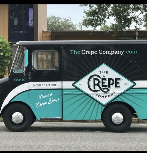 Crepe Food Truck Ideas, Blue Food Truck, Crepe Truck, Crepe Food Truck, Food Van Design, Orlando Food, Foodtrucks Ideas, French Blue Wedding, Euphoria Party