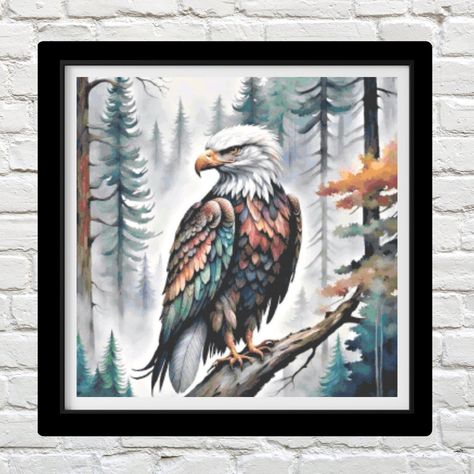 🎨 Create a majestic masterpiece with our Watercolor Eagle cross stitch pattern! 🦅🧵 Perfect for DIY embroidery crafts, this printable chart in PDF format features vibrant DMC colors. Get yours now for only $15.95! 💰 #WatercolorEagle #CrossStitchPatterns #Needlework #Embroidery #Crafts #DIY #DMC #Eagle #PrintableChart #PDF #Colorful #Majestic Watercolor Eagle, Diy Embroidery Crafts, Bird Cross Stitch Pattern, Nature Embroidery, Bird Cross Stitch, Eagle Pattern, Embroidery Crafts, Printable Chart, Needlework Embroidery