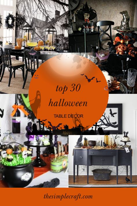 Table Decor Halloween, Crafts Quotes, Halloween Table Decor, Halloween Decor Diy, Halloween Table Decorations, Ideas For Halloween, Easy Diy Halloween, Food Table, Halloween Table