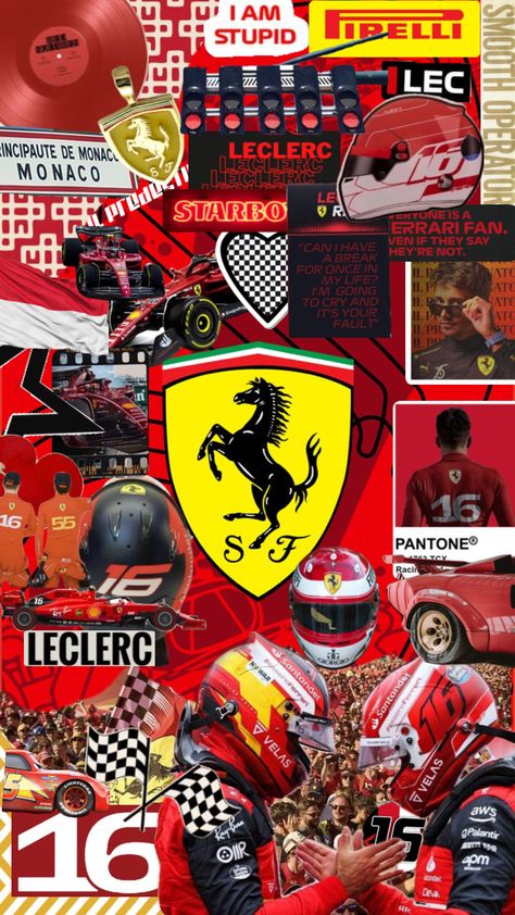 Ferrari Party, Formula 1 Iphone Wallpaper, Vision Board Collage, F1 Wallpaper Hd, Swag Quotes, Formula 1 Car Racing, Ferrari Racing, Collage Drawing, F1 Poster