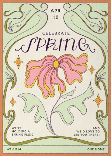 Customize 'Bloom Nouveau' Spring Party Invitation online and send via email, text message, or a shareable link. Instantly track deliveries and opens, and message recipients. Spring Soiree Party, Scrapbook Printouts, Craft Party Invitations, Botanical Party, Photoshop Practice, Soiree Party, Party Invitation Design, April Calendar, Gala Invitation