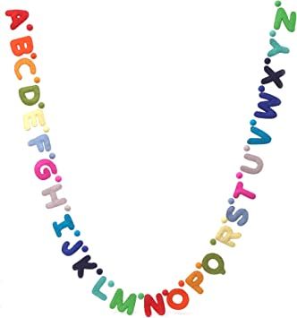 Amazon.com: Glaciart One Alphabet Garland - Natural Handmade Wool ABC Letters & Balls - Decorative Wall Decor for Classroom, Playroom, Nursery, Baby, Toddler's Room - Ready-to-Hang Art - 7Ft., Rainbow-Colored : Baby Rainbow Playroom Ideas, Rainbow Boys Room, Wall Decor For Classroom, Decor For Classroom, Alphabet Wall Decals, Decorative Wall Decor, Alphabet Decor, Rainbow Playroom, Daycare Decor