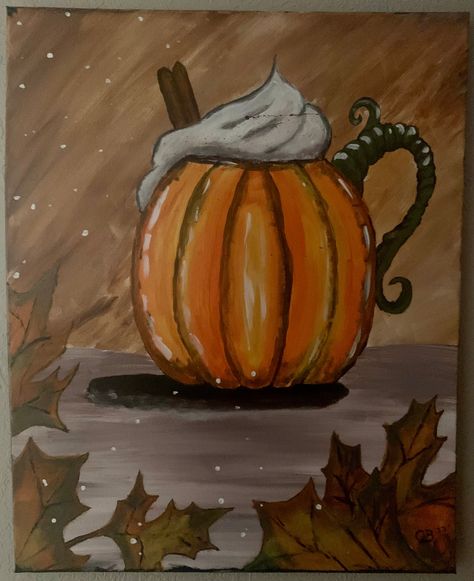 "An autumn/fall feeling Acrylic Still Life Painting 16\"x20\" canvas" Autumn Canvas Painting Ideas, Thanksgiving Paintings On Canvas Easy, Autumn Painting Acrylic Easy, Autumn Painting Ideas Easy, Simple Fall Paintings, Fall Painting Ideas, Holiday Paintings, Acrylic Still Life, Drawing Hacks