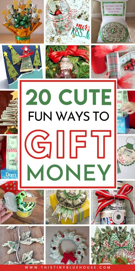 Cute Ways To Gift Money, Money Gift Ideas For Men, How To Diy, Money Gifts Creative, Ways To Gift Money, Money Gifts Christmas, Wrapping Money, Holiday Money, Gift Money