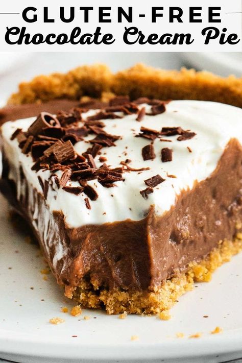 Gluten Free Chocolate Pie, Chocolate Pie Filling, Cream Cheese Whipped Cream, Meaningful Eats, Pumpkin Fruit, Whipped Cream Topping, Homemade Chocolate Pudding, Best Gluten Free Desserts, Chocolate Pumpkin