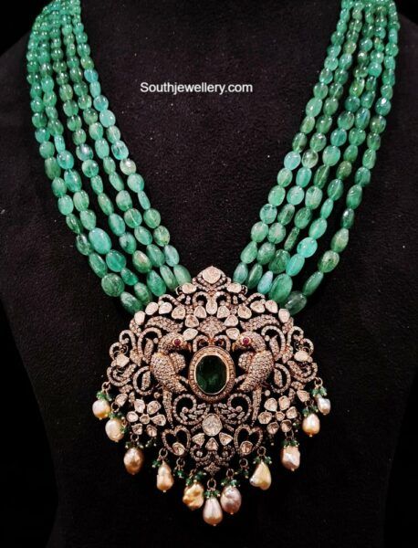 Emerald beads mala with Victorian polki pendant photo Emerald Beads Mala, Victorian Jewelry Necklace, Polki Pendant, Victorian Pendant Necklace, Jewelry Pearl Necklace, Diamond Pendants Designs, Gold Jewelry Simple Necklace, Beads Mala, Beautiful Gold Necklaces