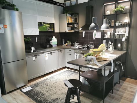 Ikea Enhet Kitchen, Enhet Ikea, Ekbacken Countertop, Ikea Enhet, Dresses African Fashion, Ikea Kitchen Inspiration, Ikea Kitchen Island, Kitchen Ikea, Ikea Kitchen Design