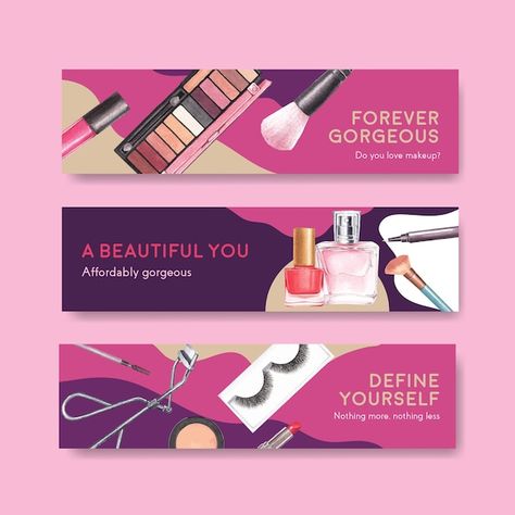 Banner template with makeup concept desi... | Free Vector #Freepik #freevector #nail-brush #mascara #makeup #cosmetics-makeup Cosmetic Banner, Cosmetics Banner, Fall Images, Mascara Makeup, Eyeshadow Brush, Makeup Designs, Eyeshadow Brushes, Love Makeup, Beauty Items