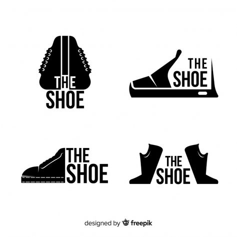 Shoe logos | Free Vector #Freepik #vector #freelogo #freebusiness #freelogos #freeclothes Shoes Store Logo, Shoe Logo Ideas, Shoe Logo Design, Sneaker Logo, Shoes Cleaning, Makeup Logo Design, Shoes Logo, Free Logos, Salon Logo Design