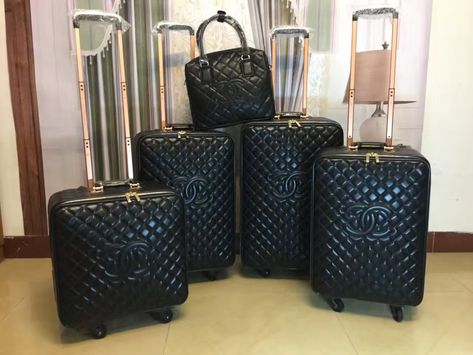 Chanel Luggage, Luxury Luggage Sets, Luxury Suitcase, Chanel Bag Classic, Luxury Travel Bag, Cute Suitcases, Luxury Luggage, Cute Luggage, Cute Mini Backpacks