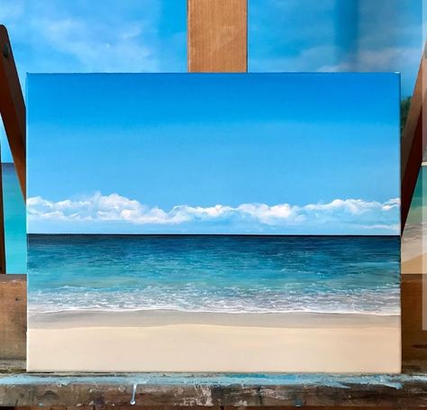 Ocean Art Painting, Sea Painting, Small Canvas Art, Arte Inspo, Creative Painting, Ocean Painting, Sunset Painting, Mini Canvas Art, Coastal Art