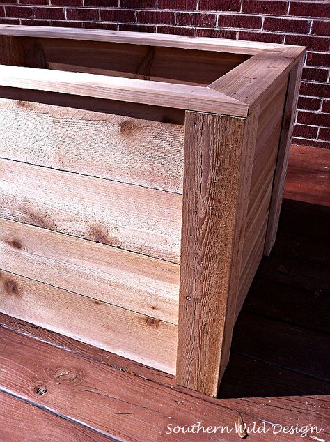 I am building cedar planter boxes for my deck to create an elevated kitchen garden. You can build one too with a few easy steps! First let’s take a look at the finished product. The beauty of this planter box design is that it can be built to any dimension that you choose with a few simple steps. The planter box I built took full advantage of the materials I used to produce as little waste as possible. Step 1: Gather your materials and tools. Step 2: Measure and cut the lumber fo… Diy Cedar Planter Box, Planter Box Designs, Window Boxes Diy, Vegetable Garden Beds, Cedar Planter Box, Raised Vegetable Gardens, Diy Hanging Planter, Building A Raised Garden, Cedar Planters