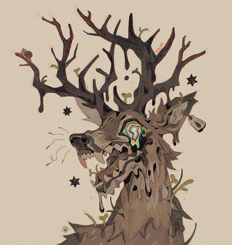 SOVKA🌱 (@monsterSOVKA) on X Deer Horror, Illustrator Character, Characters Inspiration Drawing, Character Designer, Deer Art, Dessin Adorable, Art Inspiration Drawing, Funky Art, Horror Art