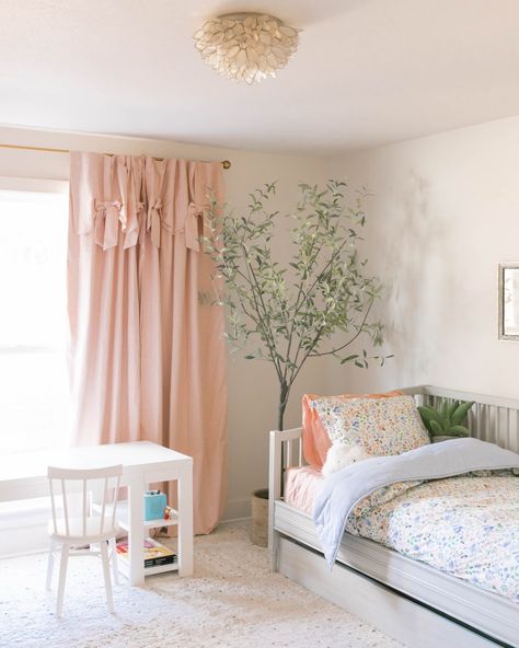 Blush Pink 🤝 Sage Green 😍 The cutest color combo for a room refresh✨ #lovemypbk Thanks for sharing @jojohnsonoverby Pink And Green Toddler Girl Room, Sage Pink Nursery, Pink Toddler Rooms, Green Nursery Girl, Nursery Color Palette, Nursery Paint, Pink And Green Nursery, Feminine Nursery