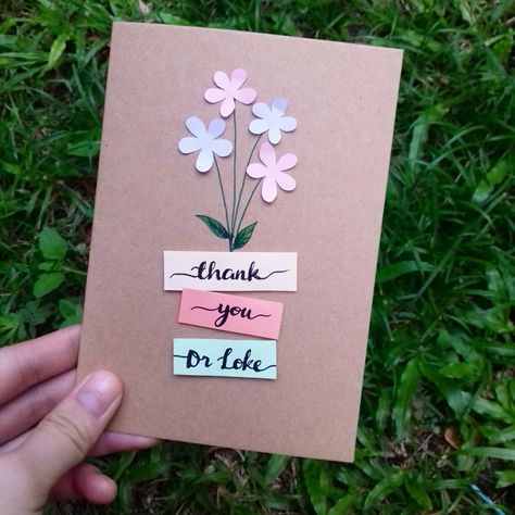 Small Thank You Cards Handmade, Teacher Appreciation Gifts Card Ideas, Handmade Appreciation Cards, Thank You Card Design Diy, Handmade Stationary Ideas, Thank You Cards Handmade Creative, Simple Handmade Thank You Cards, Cute Diy Thank You Cards, Teacher Appreciation Card Ideas Diy