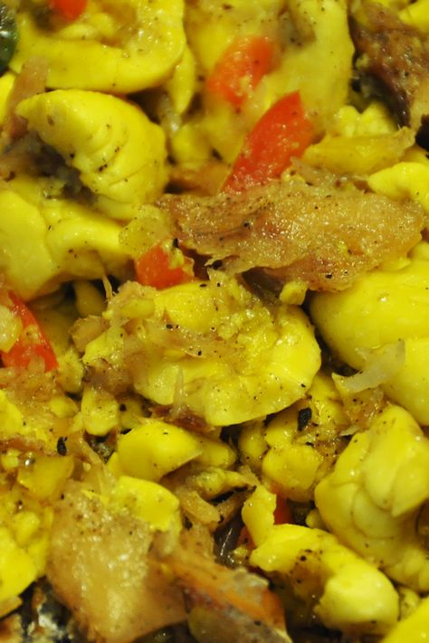 Akee And Saltfish Recipe Jamaican, Jamaican Ackee And Saltfish Recipe, Akee And Saltfish Recipe, Ackee And Saltfish Jamaican, Salt Fish And Ackee, Ackee Recipes, Ackee And Saltfish Recipe, Saltfish And Ackee, Salt Fish Recipe