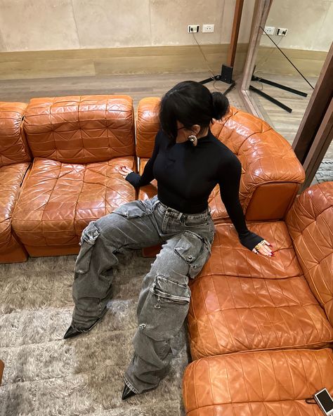 It’s giving ✨IT GIRL✨ @alyssabrianne spotted in our Denim Cargo Pants and Scuba Funnel Neck Bodysuit Black Turtle Neck Bodysuit Outfit, Cargo And Bodysuit Outfit, Body Suit Cargo Pants Outfit, Bodysuit Cargo Pants Outfit, Jean Bodysuit Outfit, Turtleneck And Cargo Pants, Turtle Neck Bodysuit Outfit, Bodysuit With Cargo Pants, Bodysuit And Cargo Pants