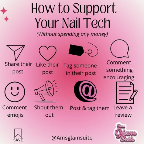 Nail tech post| how to support your nail tech| nail tech quote Nail Tech School Tips, Nail Tech Quotes Social Media, Nail Tech Posts, Nail Tech Notes, Nail Photography, Nail Details, Nail Tech Quotes, Nail Tech School, Nail Organization