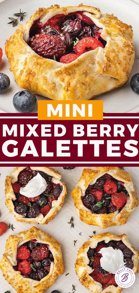 Mini Berry Galette, Pioneer Woman Quick And Easy Fruit Tarts, Triple Berry Tart, Berry Tarts Recipe, Berry Galette, Berry Tarts Mini, Triple Berry Tartlets, Berry Tartlets, Mini Berry Pies