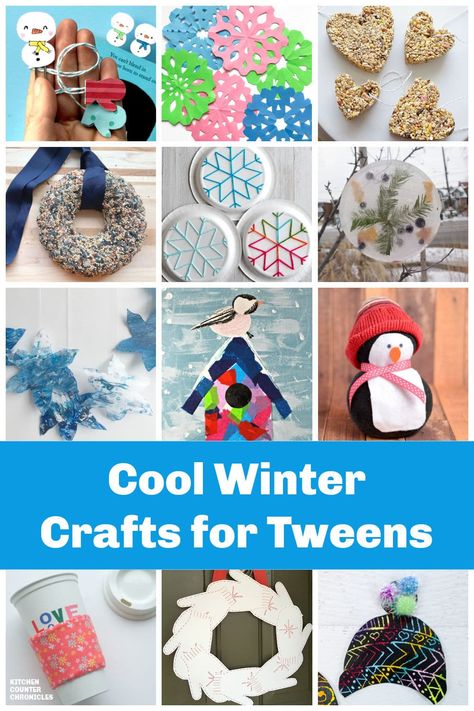 Check out our collection of creative winter crafts for tweens and older kids. A little more challenging for the big kids. #craftsfortweens #wintercrafts #wintercraftsforkids #wintercraftsfortweens #wintercraftsforteens #kitchencounterchronicles Winter Crafts For School Age Kids, Christmas Crafts For Older Kids To Make, Holiday Crafts For Older Kids, Christmas Crafts For Big Kids, Crafts For Big Kids, Christmas Craft For Older Kids, Winter Crafts For Older Kids, Crafts For School Age Kids, Winter Activities For Teens