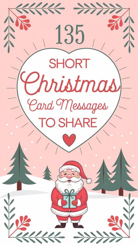 Spread holiday cheer with these 135 short Christmas card messages, perfect for sharing with loved ones! Whether you're looking for something simple, heartfelt, or joyful, these messages will make your cards extra special. 📌 Pin this for quick inspiration! 👉 Click through to enjoy festive, sweet, and memorable messages that will brighten up all your Christmas greetings. #christmascardmessages #shortchristmasmessages #holidaygreetings #christmaswishes #merrychristmas Holiday Sentiments For Cards, Simple Merry Christmas Card, Happy Holiday Card Ideas, Messages To Write In Christmas Cards, Free Printable Christmas Card Sentiments, What To Write In Holiday Cards, Christmas Card Inserts Ideas, Things To Write On Christmas Cards, Greetings For Christmas Cards