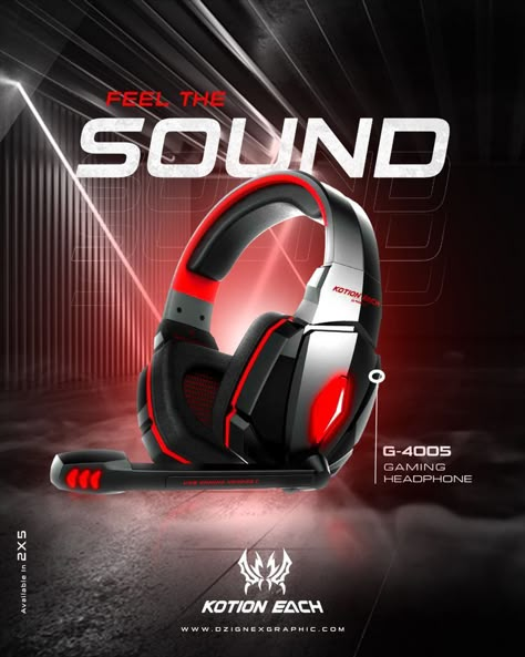 Hey everyone in this photoshop tutorial we will create an amazing Poster for gaming headphone in photoshop. Headphone Poster Design, Headphone Poster, Poster Design Photoshop, Design In Photoshop, Digital Advertising Design, Pretty Logo, Photoshop Poster, Poster Design Layout, Gaming Posters