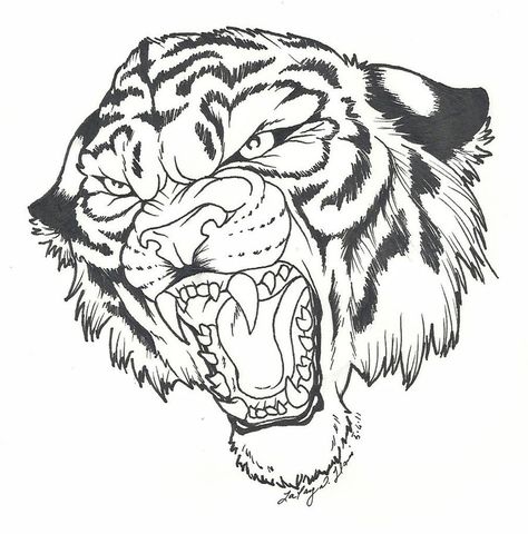 Tiger Coloring Pages, Tiger Printable, Tiger Coloring, Tiger Head Tattoo, Tiger Color, Tiger Roaring, Free Kids Coloring Pages, Tiger Drawing, Tiger Illustration