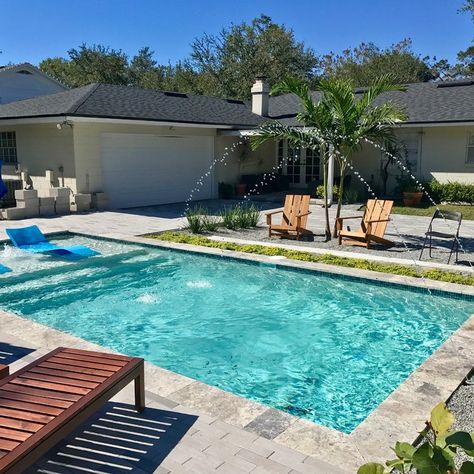 Spa Inspired Pool - Spool - Contemporary - Pool - Orlando - by Mad River Pool Construction | Houzz Spool Pool Ideas, Backyard Inground Pool Ideas, Backyard Inground Pool, Spool Pool, Lap Pool Designs, River Pool, Contemporary Pool, California Pools, Contemporary Backyard