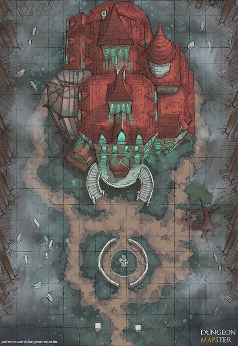 Mansion Rpg Map, Mansion Battlemap, Dnd Board, School Campaign, Pathfinder Maps, Gothic Mansion, Dnd World Map, Fantasy World Map, Dnd Dragons