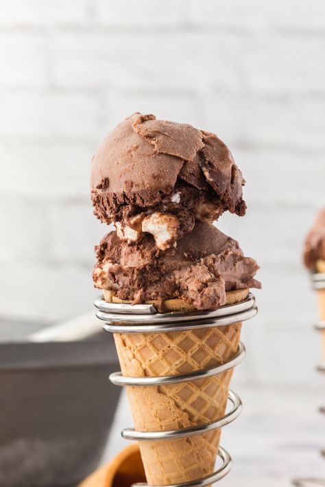 Hot Chocolate Ice Cream Hot Cocoa Ice Cream, Frozen Hot Chocolate Ice Cream, Chocolate Peppermint Ice Cream, Hot Chocolate Ice Cream, Fluffy Marshmallows, Hot Chocolate Treats, Chocolate Malted Crunch Ice Cream, Dark Chocolate Ice Cream, Churn Ice Cream